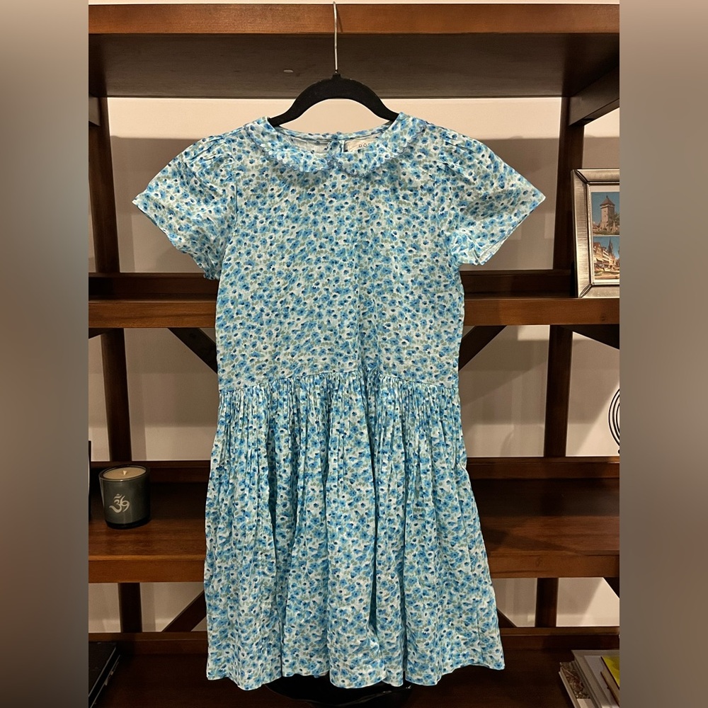 Doen Blue Floral Peter Pan Collar Dress